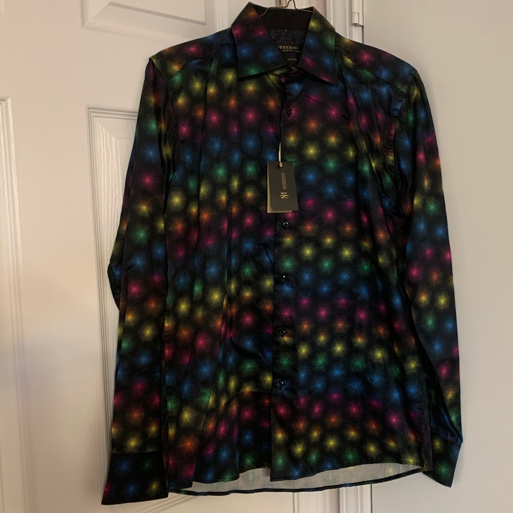 Men’s Moderno Button Down Shirt Sz 39/40 M